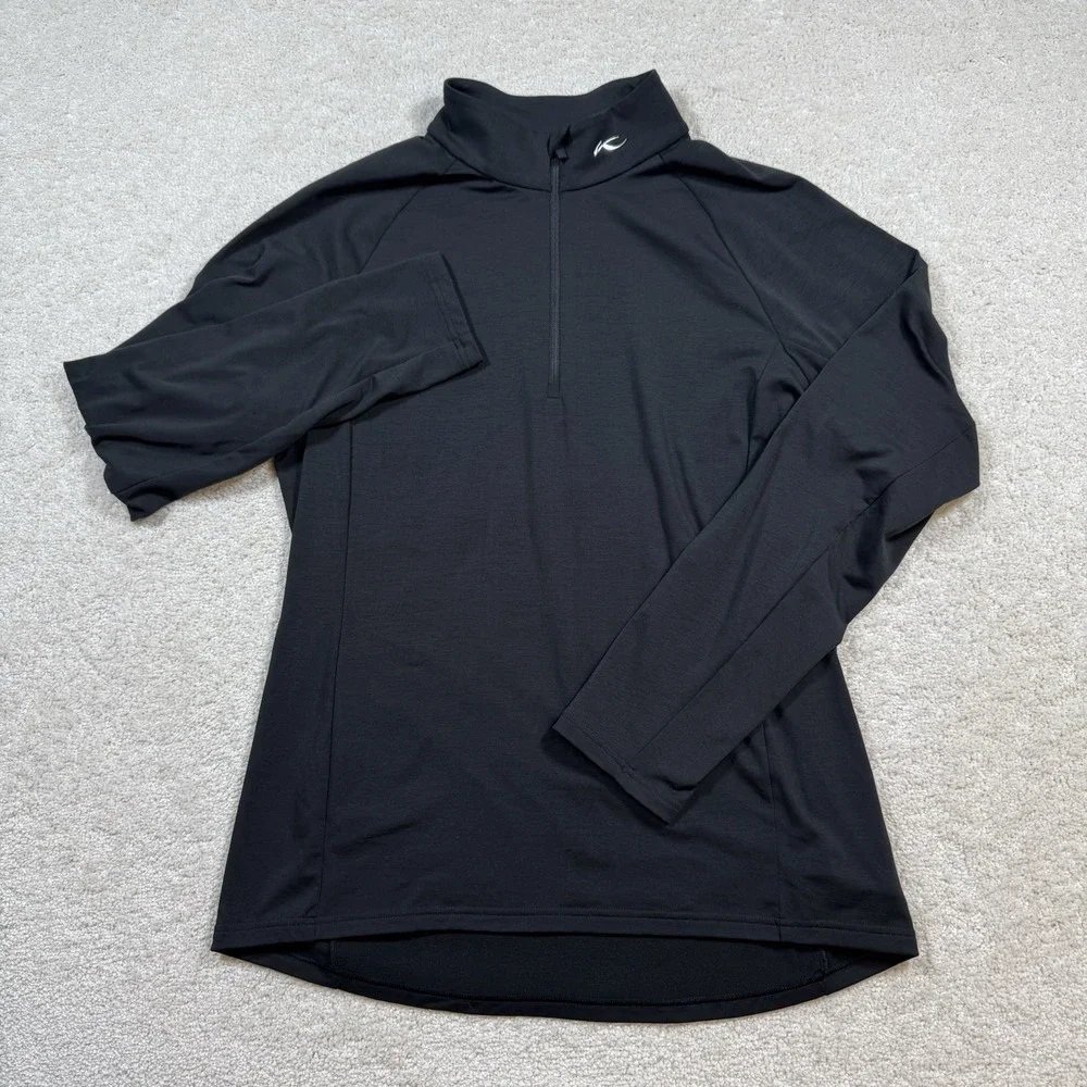 Kjus Trace Stretch Jersey Midlayer Half-Zip Mens 56 - 2XL Black - Picture 2 of 9